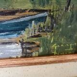 Old oil framed on panel