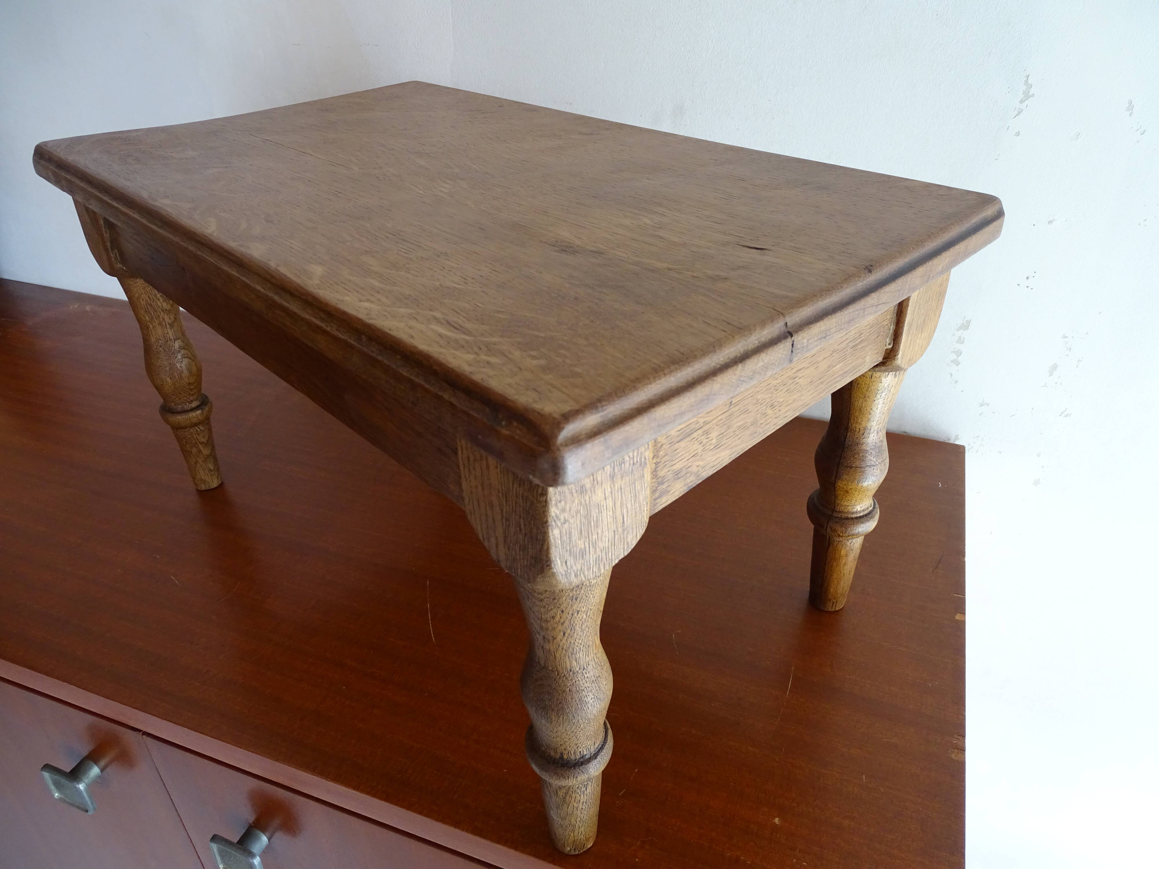 Old brutalist wood stool