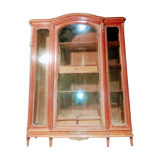 Large Louis XVI style display case with mahogany veneer and decorative bronzes