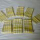 Vintage Vin de Rochers Yellow White Check Woven Cotton Napkins
