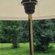 Vintage tripod floor lamp from the 60s in wood and brass