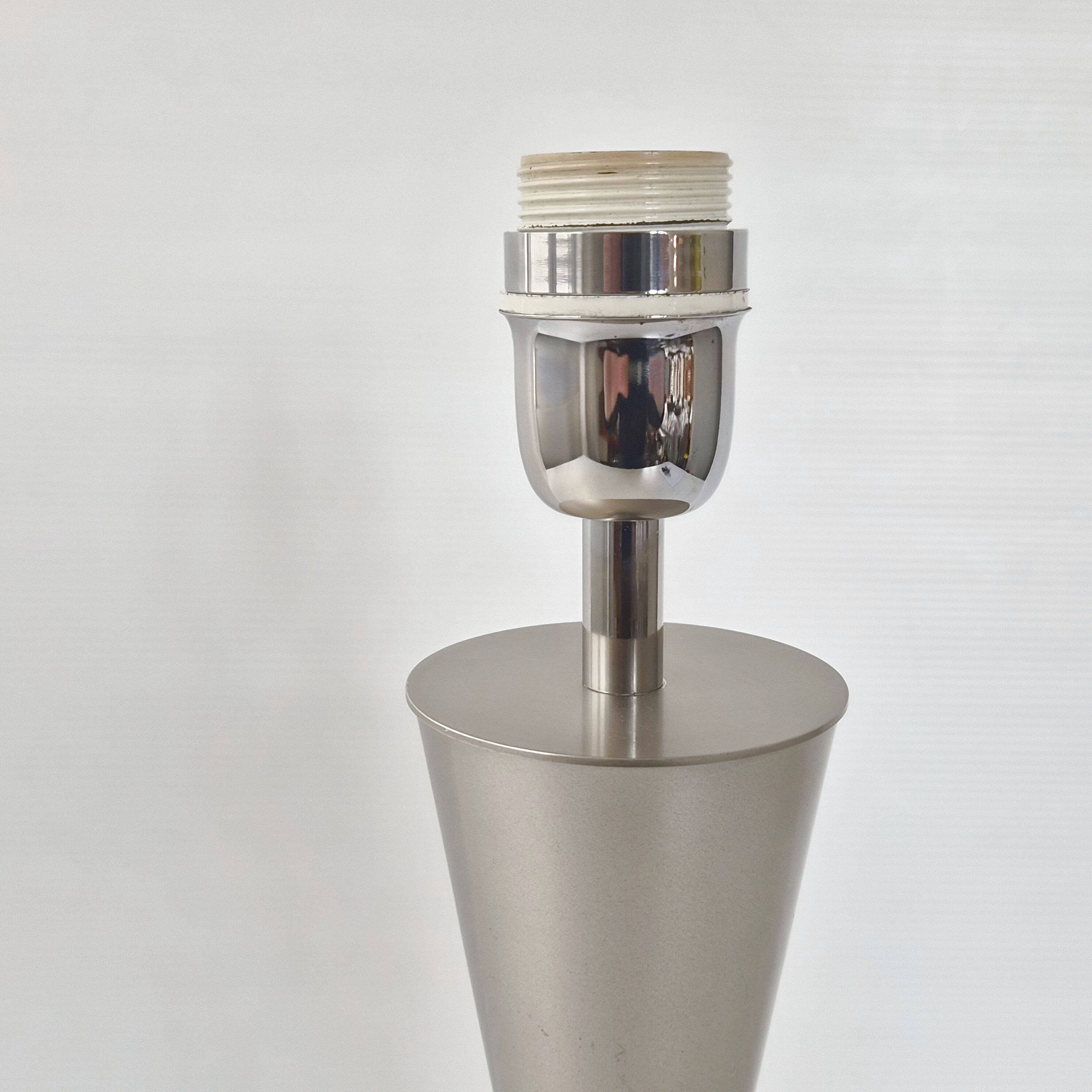 Vintage 1980 Tripod Flare Lamp in Chrome Steel & Brushed 80s Retro 1980s