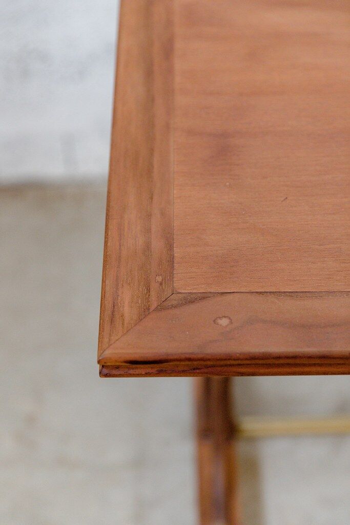 Curved wood bistro table