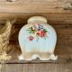 Suspension globe en verre opaline fleuri