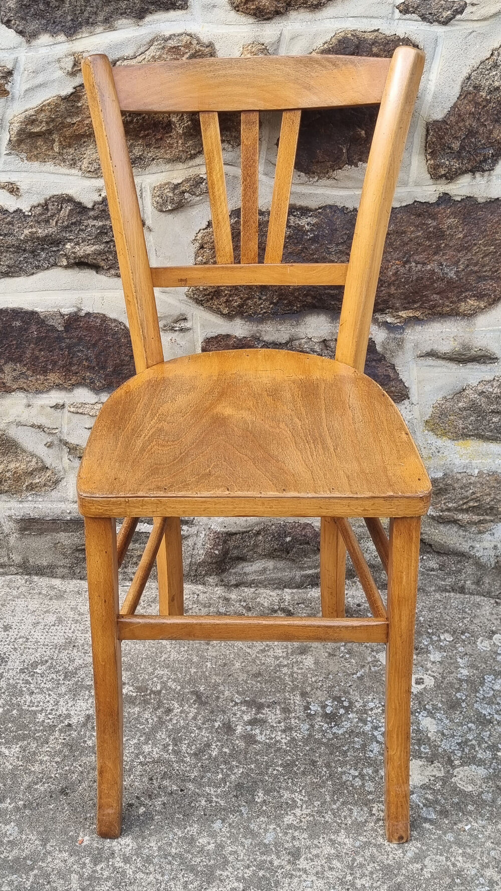 6 Luterma bistro chairs, blond wood, vintage, 50s