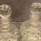 Pair of bottles nineteenth crystal Baccarat decoration diamond tips