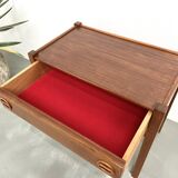 Carved teak bedside table, Arne Wahl Iversen