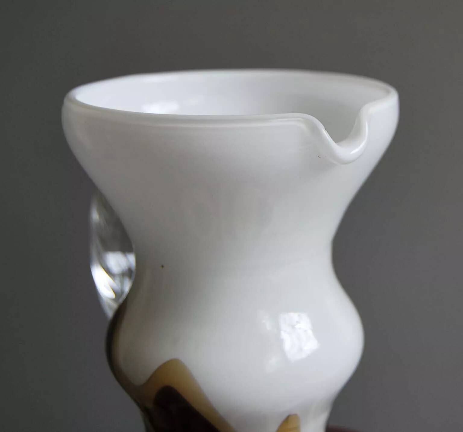 PITCHER SHAPED VASE - GLASS - OPALINE FLORENCE - MADE IN ITALY