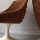 Chaise tulipe velours 1970
