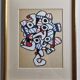Sérigraphie d’après Jean Dubuffet, années 70, cadre doré sous verre, 24 x 31 cm