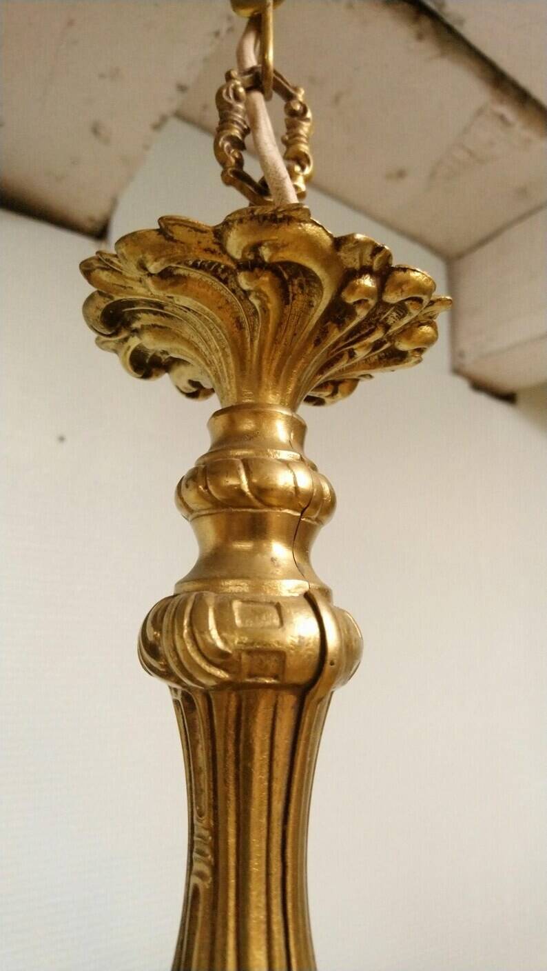 Louis xv bronze 3 branch chandelier vintage timeless elegance