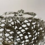 Metal presentation basket, vintage bread basket.