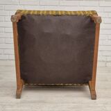 1960s, Danish lounge chair, original very good condition, furniture wool, solid oak wood.