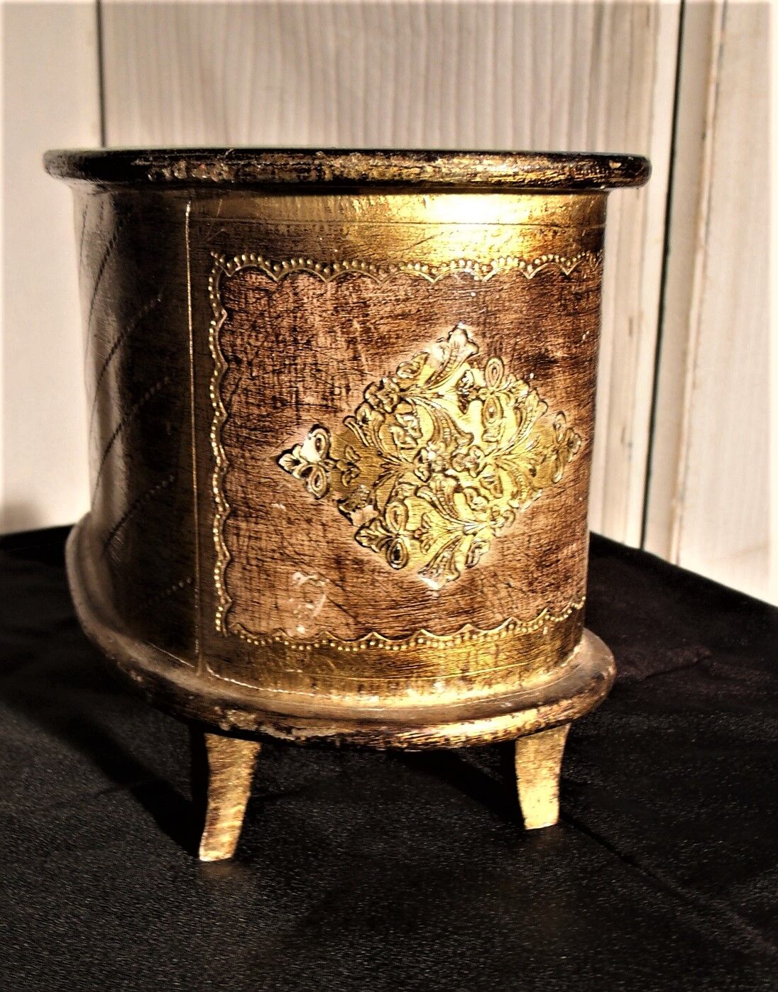 Jewelry box with gilded wooden drawers