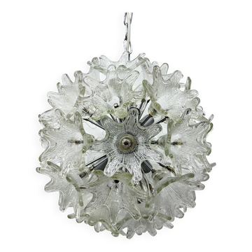 Spectacular Murano glass flower chandelier by Venini for VeArt, Italy 1970s