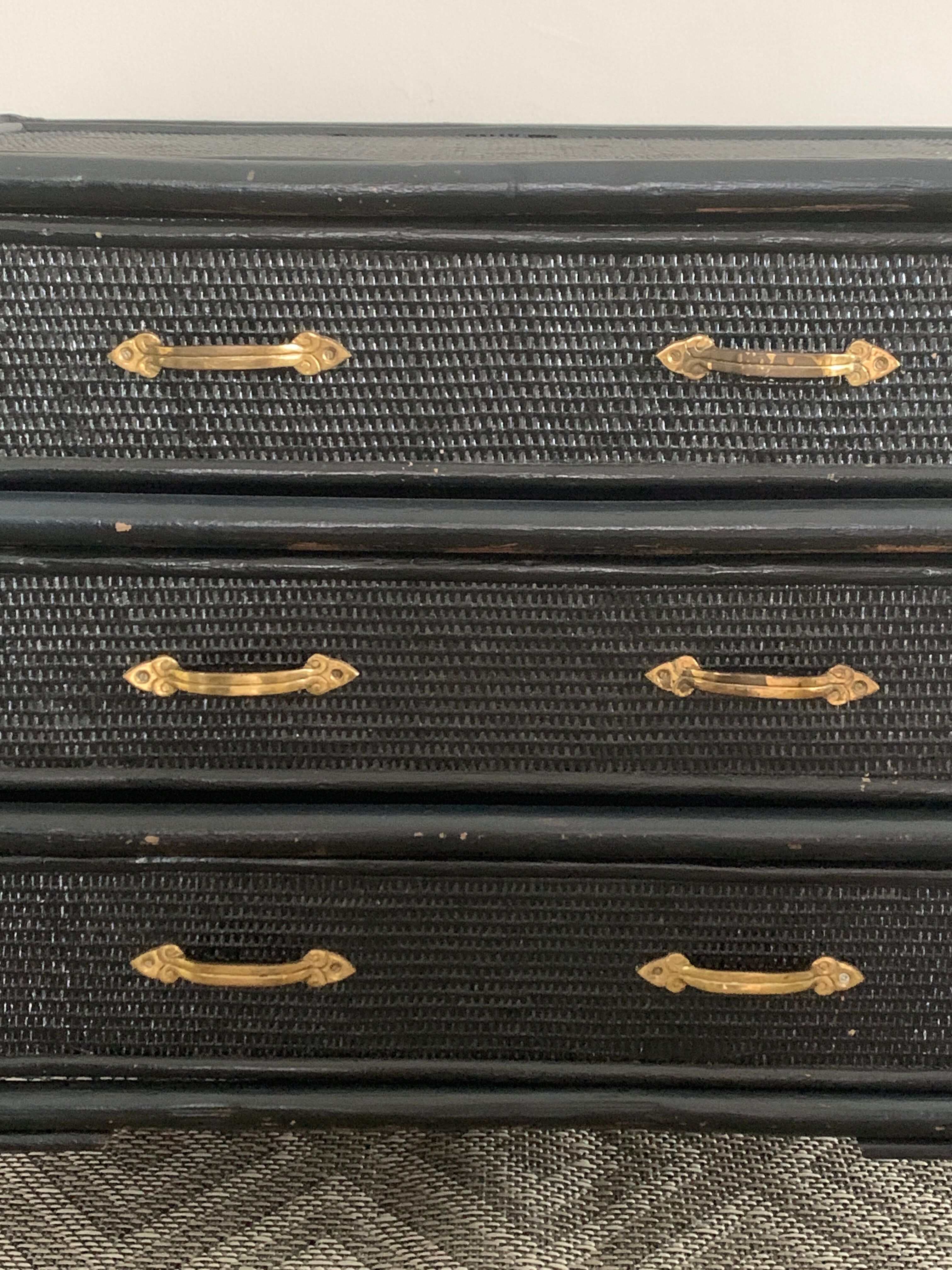 Vintage rattan chest of drawers