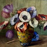 Still life with anemones, signed early 20th century