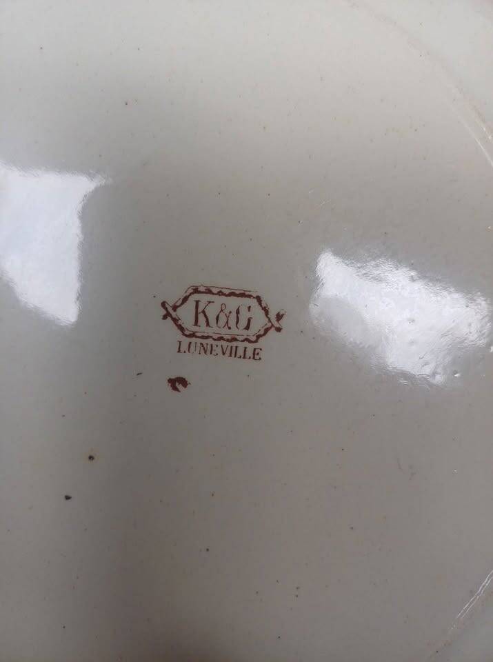 Large vintage round plate Lunéville K&G ironstone
