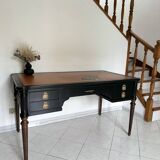 Louis XVI style minister's desk with leather top