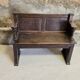 Small 19th century church chest bench in solid oak