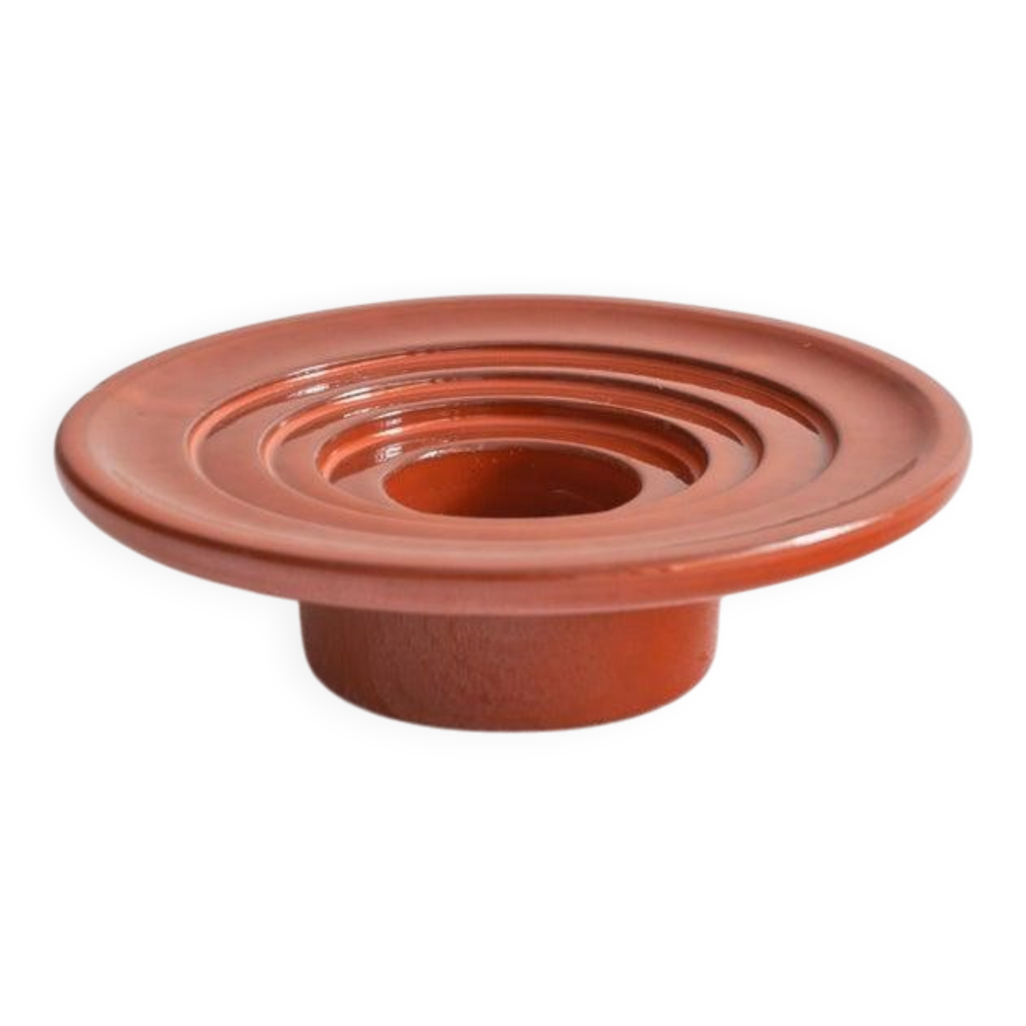 Candle holder or decorative bowl in glazed ceramic, mid-20th century.