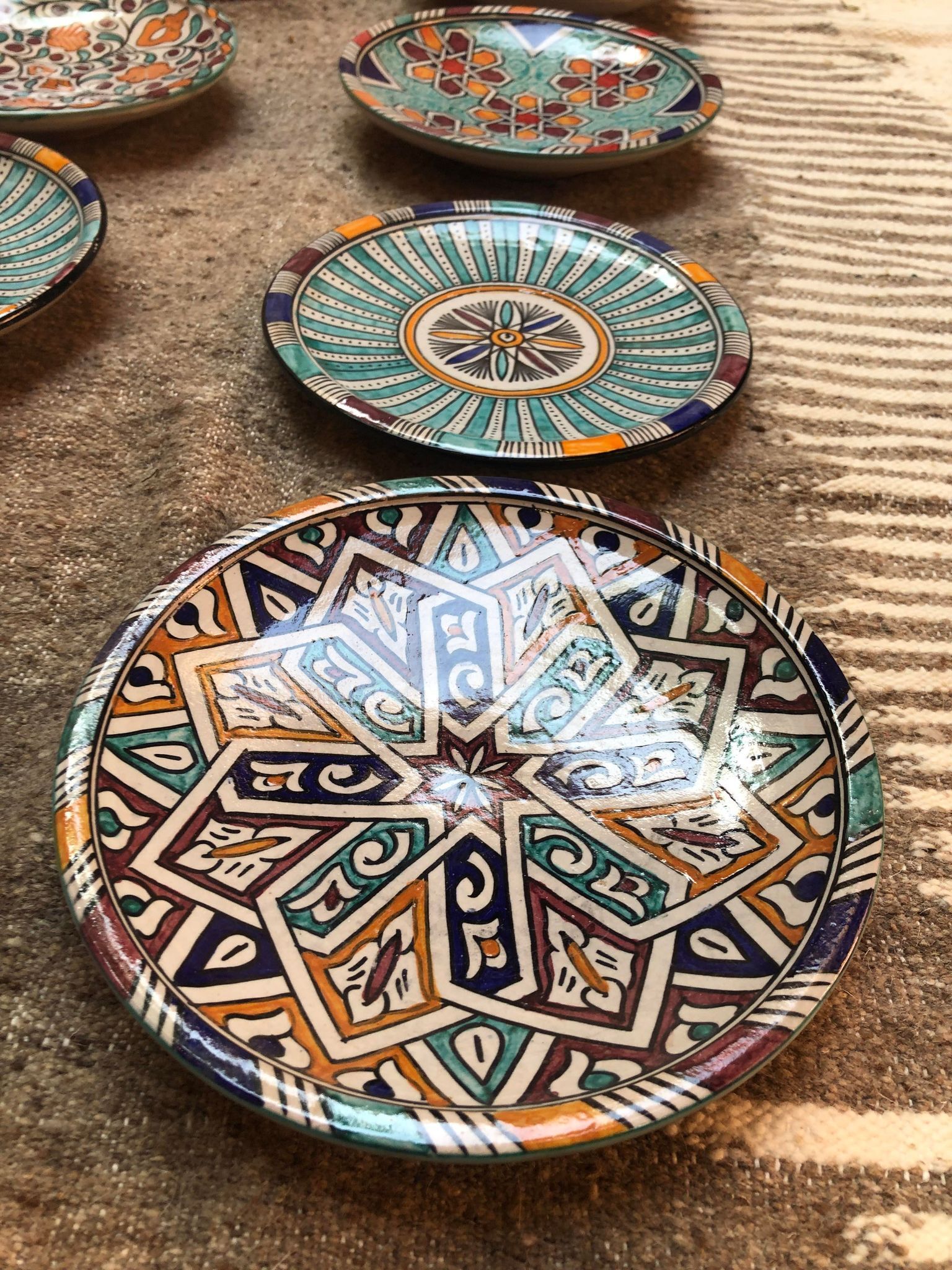 Lot clay plates of Fez
