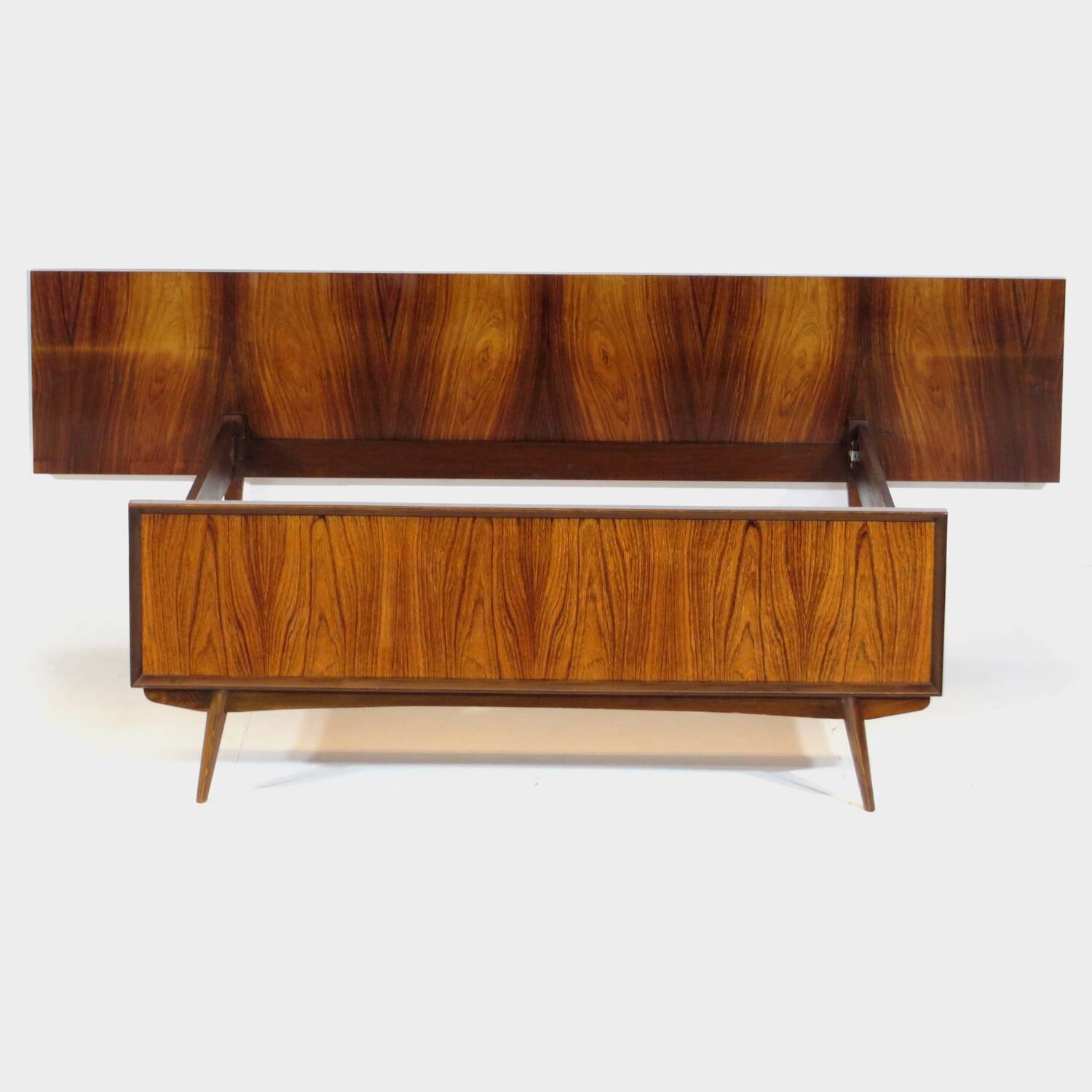 Vintage mid century modern double bed in rosewood, 1960s