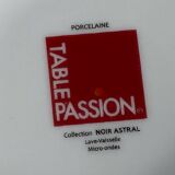 4 porcelain soup plates Table passion collection Noir Astral