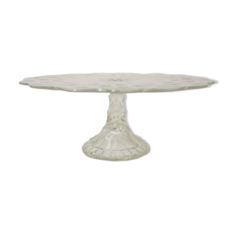 Plat à tarte sur pied en verre vintage