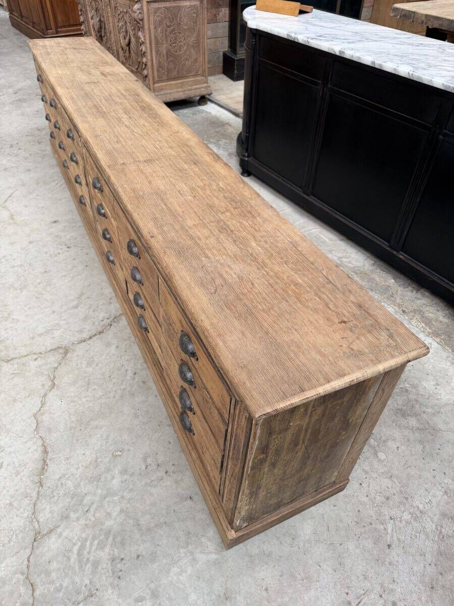 Large workshop furniture transformed into a TV unit.