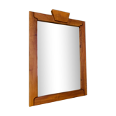 Miroir orme brutaliste années 70 bois massif 51x74cm