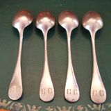 4 old small spoons monogrammed CG Orfèvrerie Christofle