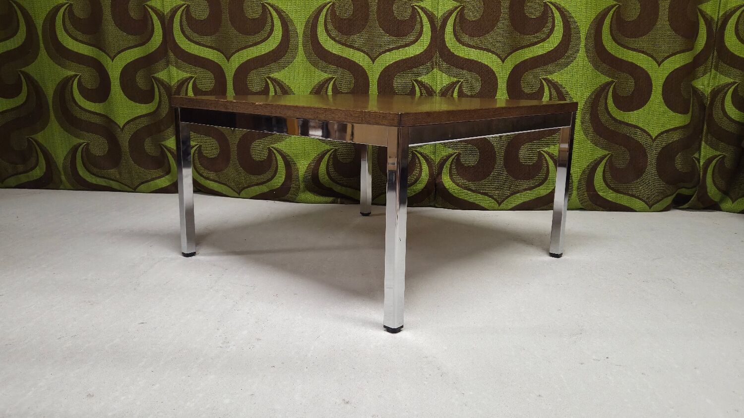 1970s vintage chrome coffee table.