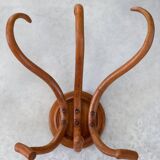 Pair of curved wooden coat racks or hooks from the 1900s