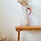 Vintage rattan and bamboo side table – 1960s Riviera style -