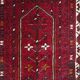 Vintage Afghan tribal prayer rug, hand-knotted from the 1950s.