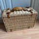 Valise osier cuir