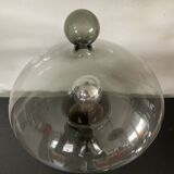 Vintage blown glass and metal lamp