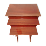 Table gigogne en bois ancienne vintage beaux reflets