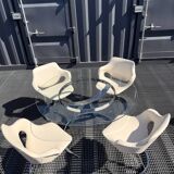 Dining Room Set Scimitar Boris Tabacoff MMM 1970 | Glass and Chrome