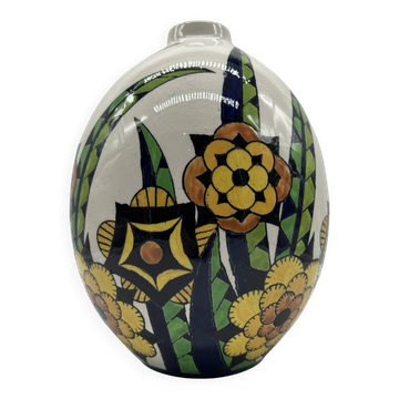 Superbe vase art deco - boch freres keramis d1316