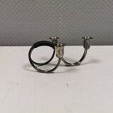 Small candle holder in tarnished silver, with place for three small candles