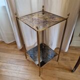 Side table or guéridon Maison Baguès bronze and glass