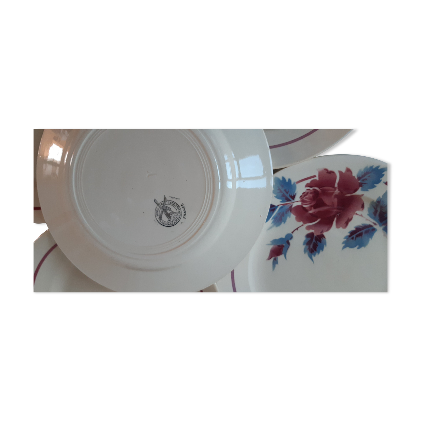 Set of 5 flat plates Moulin des Loups