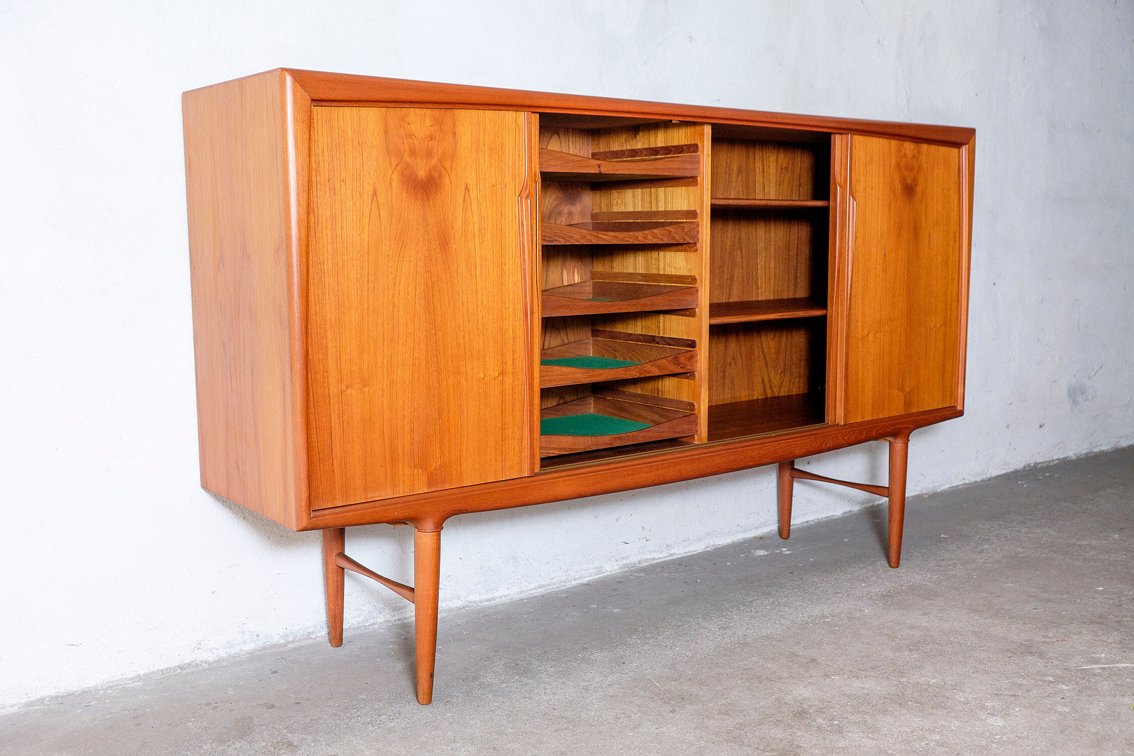 Danish teak highboard by Axel Christensen for ACO Møbler, 1960s