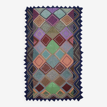 Knitted Diamond Throw Blanket Vintage 1970s