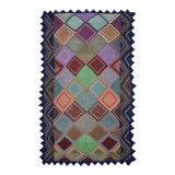 Knitted Diamond Throw Blanket Vintage 1970s