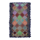 Knitted Diamond Throw Blanket Vintage 1970s