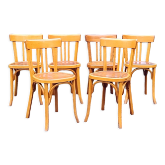 6 Baumann chairs n°43 50s