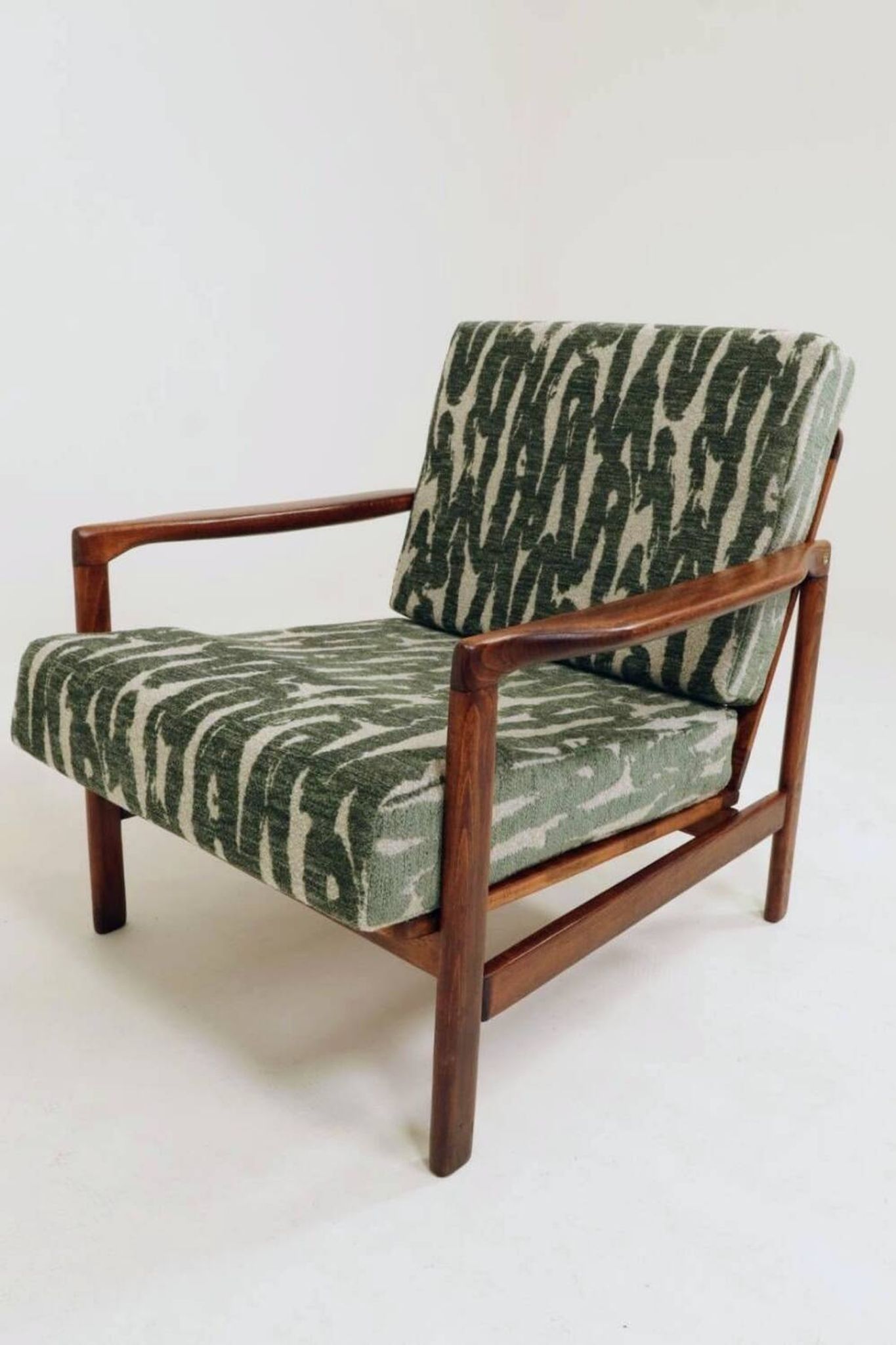Vintage Armchair Green Cushions Classic Design
